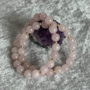 Bracelet Talisman en Quartz Rose